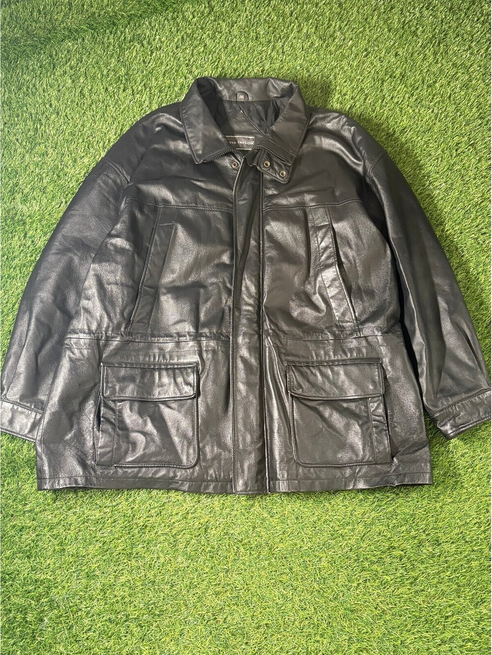 Vintage David Taylor 100% Genuine Leather Jacket Black Quilted Lining Mens 3XL